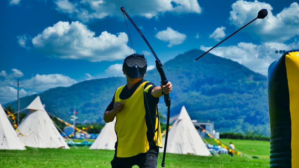 杭州德尔塔拓展｜攻防箭反曲弓练习