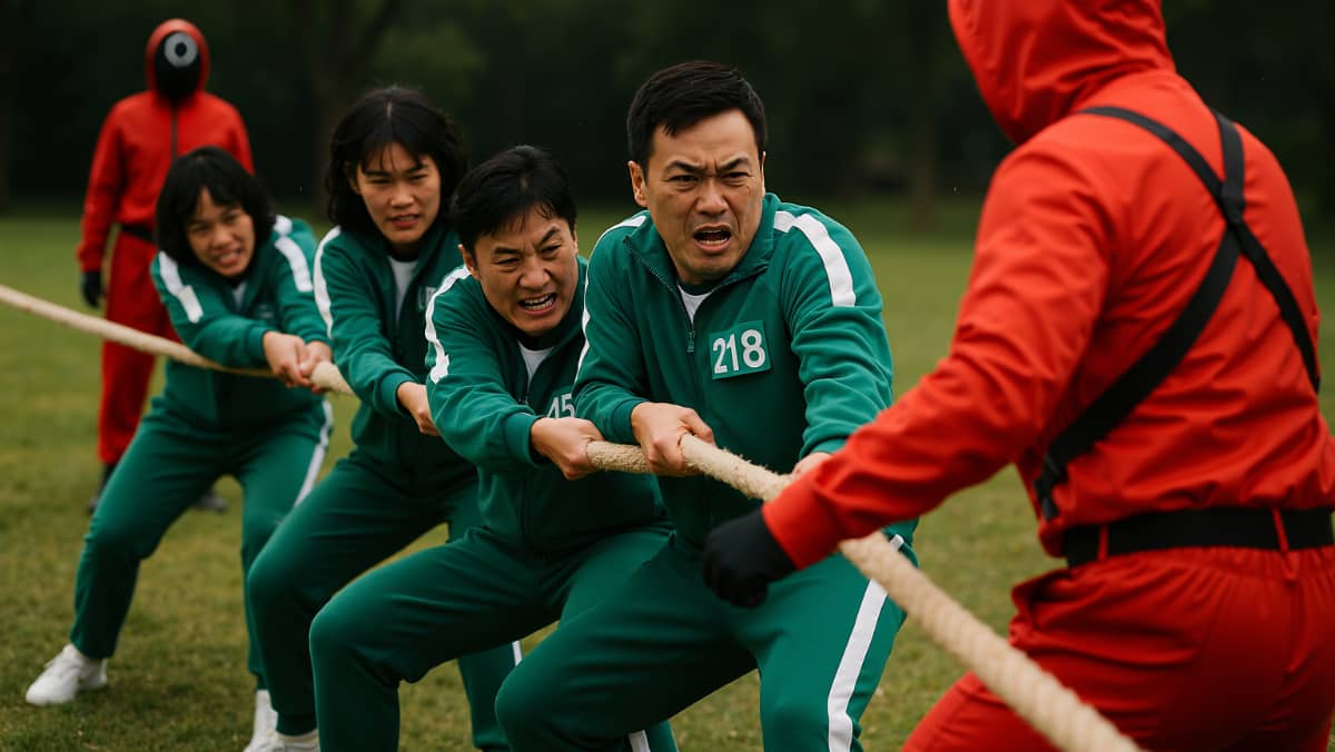 杭州德尔塔拓展｜“鱿鱼游戏”主题团建拔河