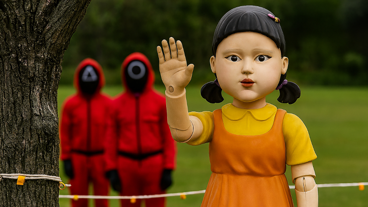 杭州德尔塔拓展｜“鱿鱼游戏”主题团建现场示意图