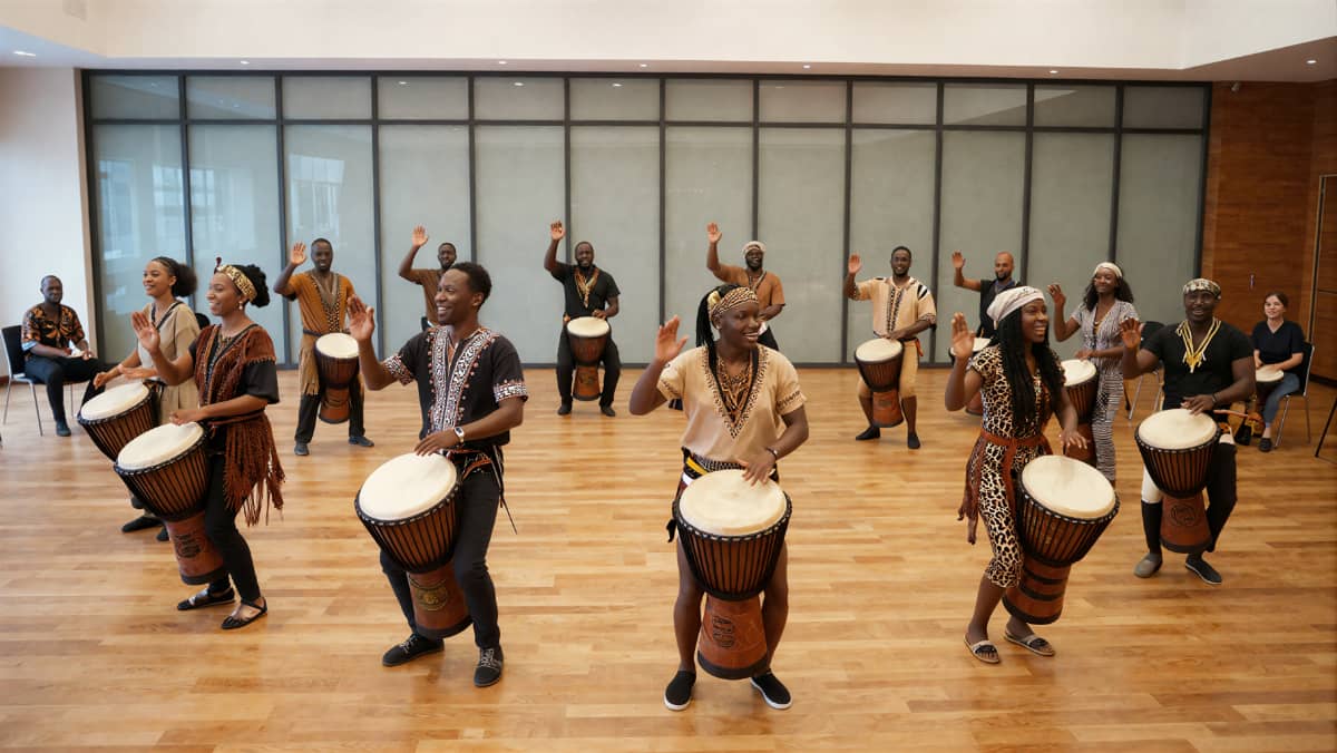 杭州德尔塔拓展｜非洲鼓团建现场示意图