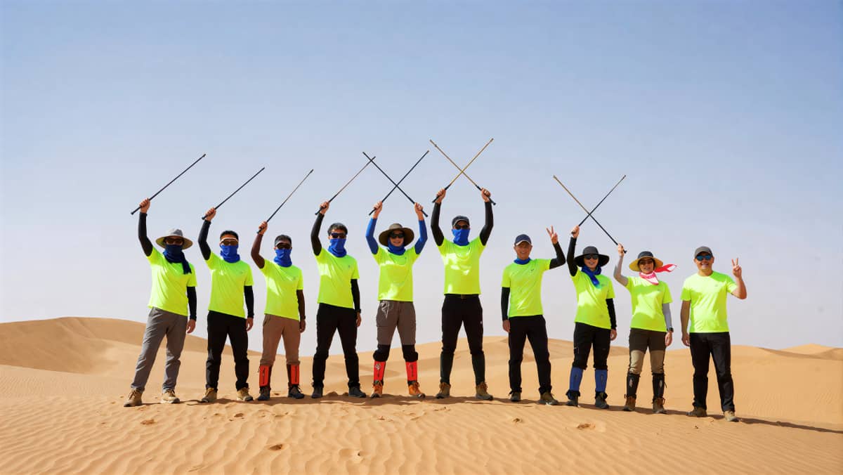 杭州德尔塔拓展｜沙漠徒步团建现场示意图