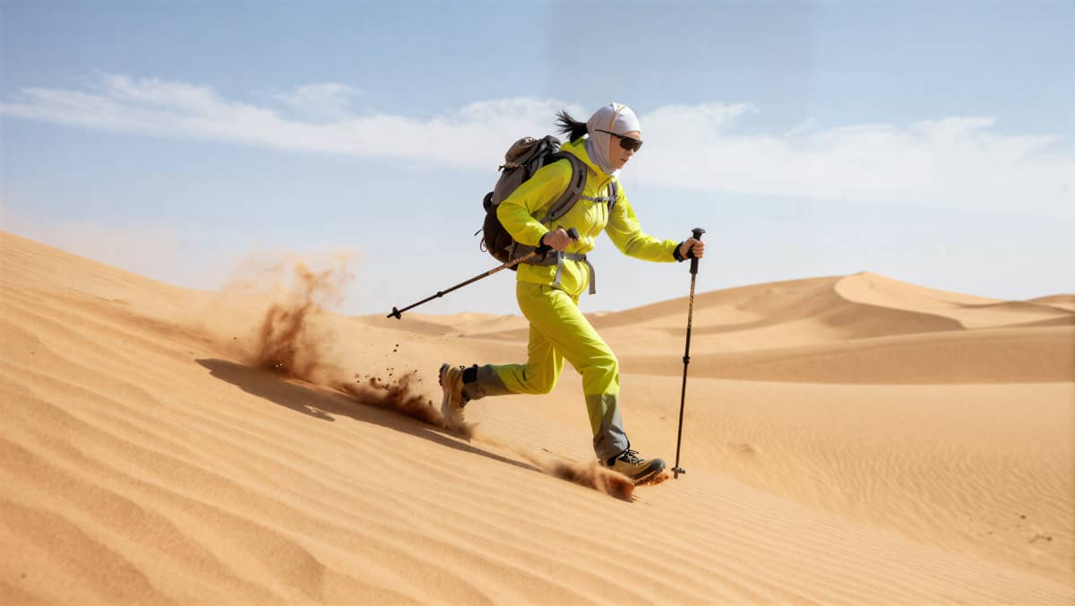 杭州德尔塔拓展｜沙漠徒步团建现场示意图