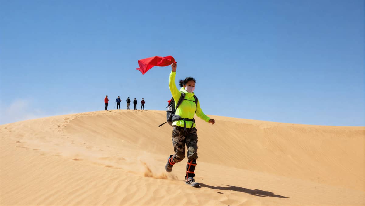 杭州德尔塔拓展｜沙漠徒步团建现场示意图