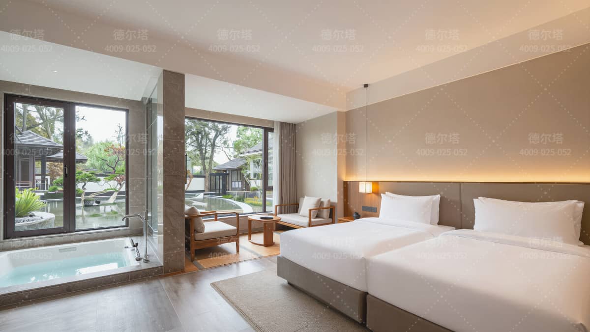 温泉度假区酒店住宿环境示意