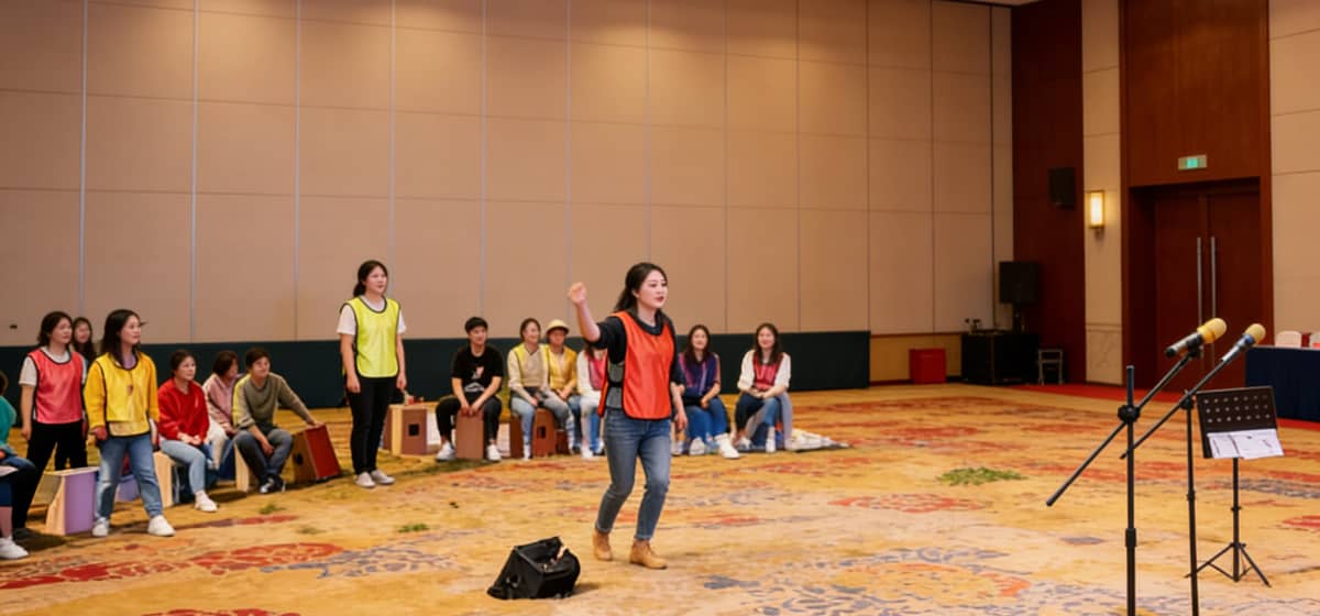 音乐暖场互动场景，杭州德尔塔拓展魔力音箱团建破冰环节